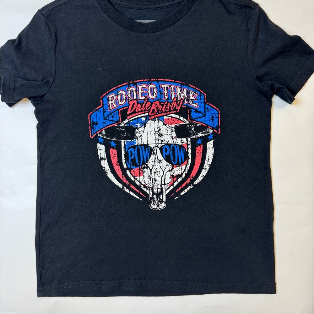 Dale  Brisby Rodeo Time Rock & Roll Kids Shirt Size  Small  Black